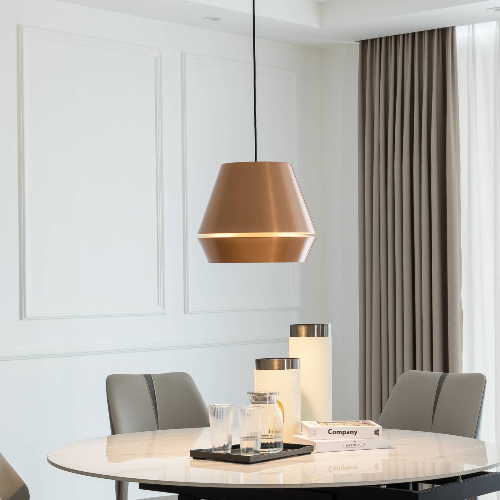 foto del prodotto lucande mynoria lampada a sospensione led, rame, alluminio, 35 cm