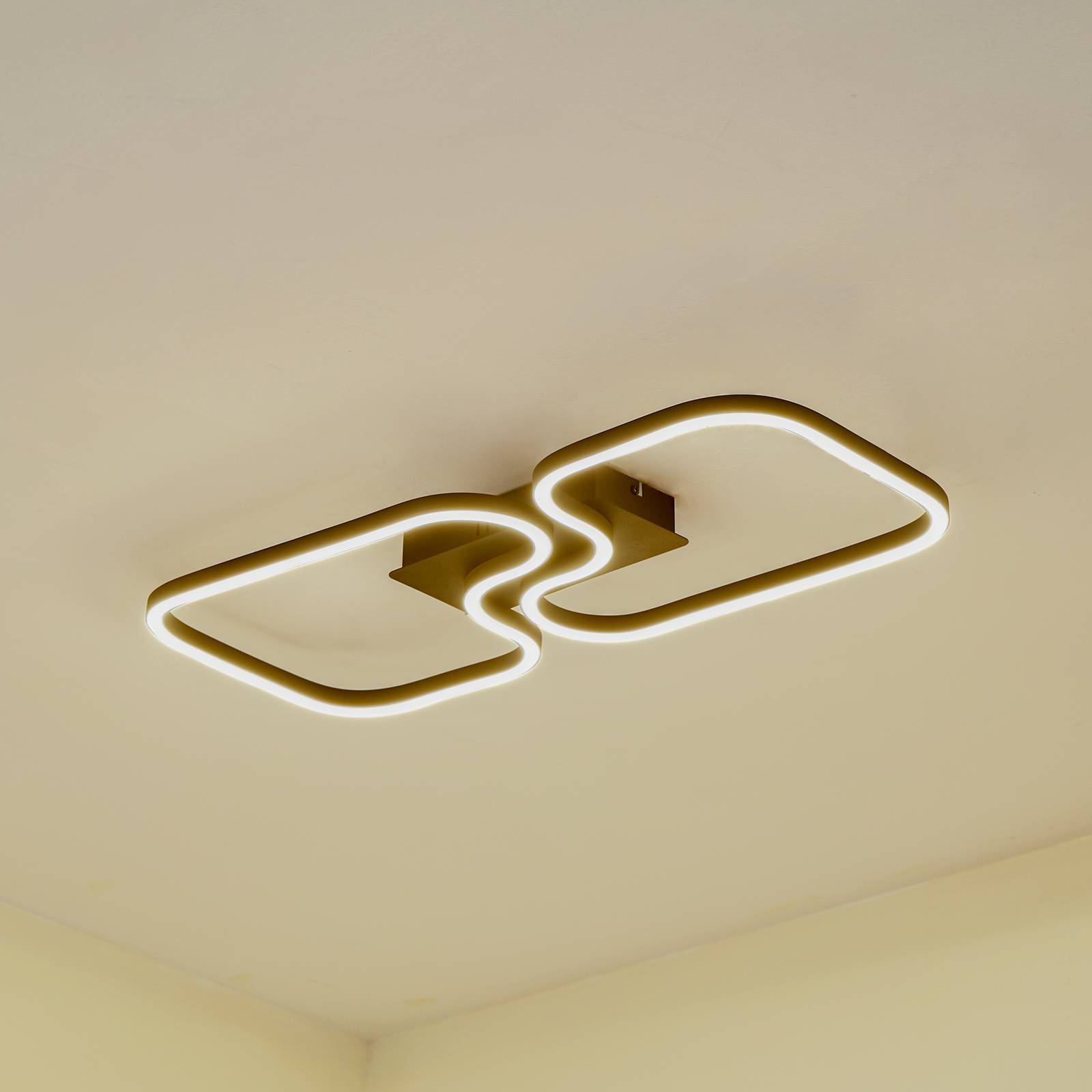 foto del prodotto lucande plafoniera led amiya, 64 cm, nero, alluminio