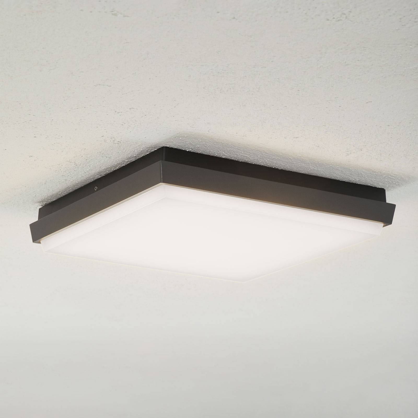 foto del prodotto lucande plafoniera led da esterni amra, 30 cm, angolare, antracite