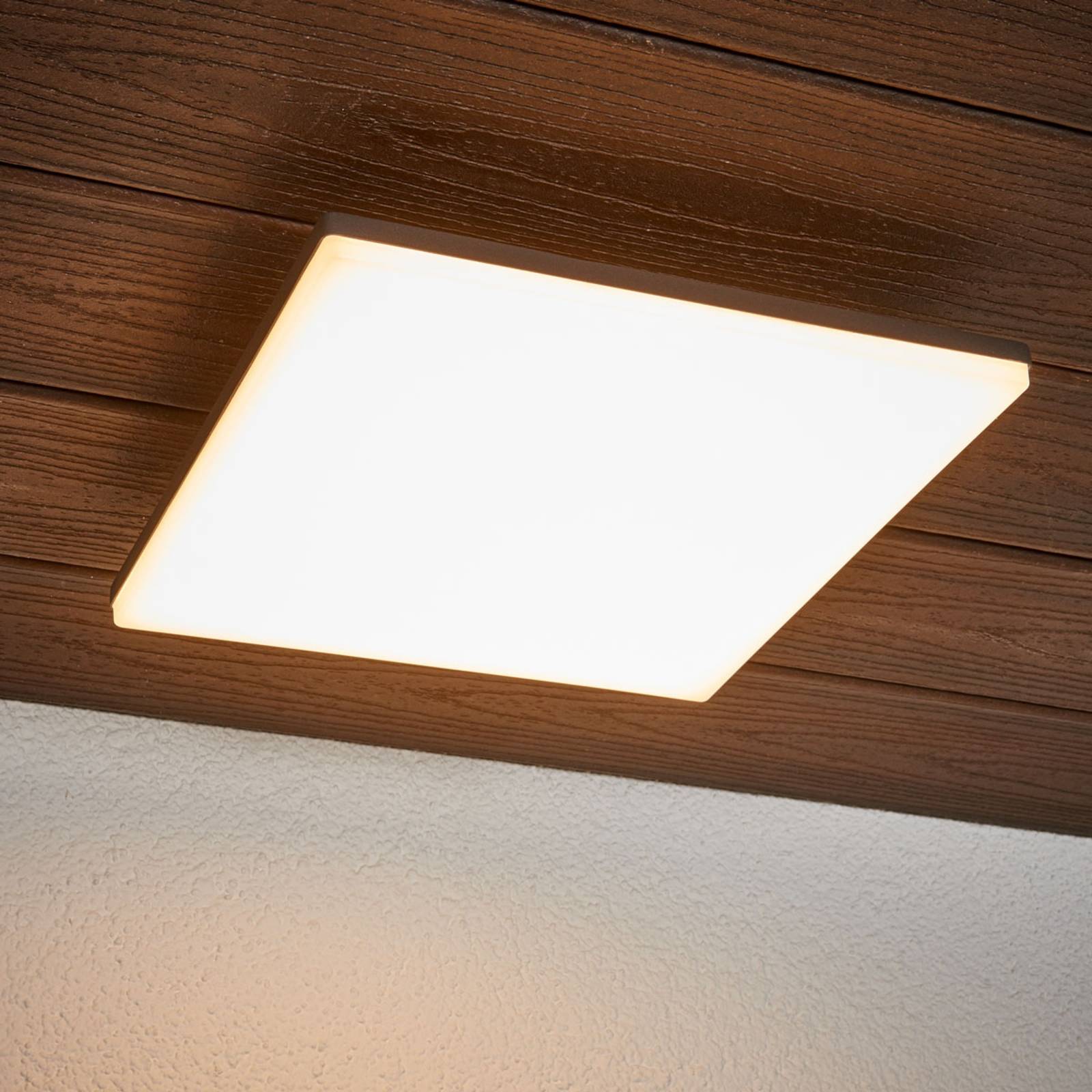 foto del prodotto lucande plafoniera led henni, ip65, sensore, 30x30 cm, antracite