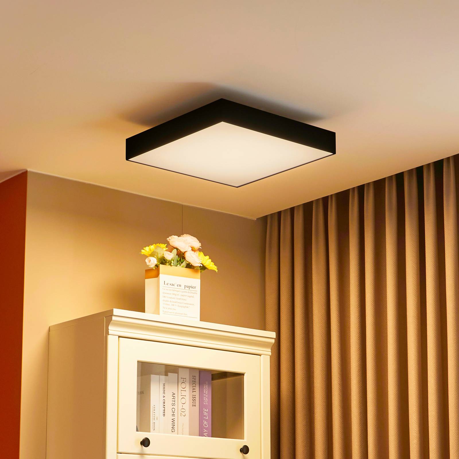 foto del prodotto lucande plafoniera led leicy, nera, 40 cm, rgbic, cct
