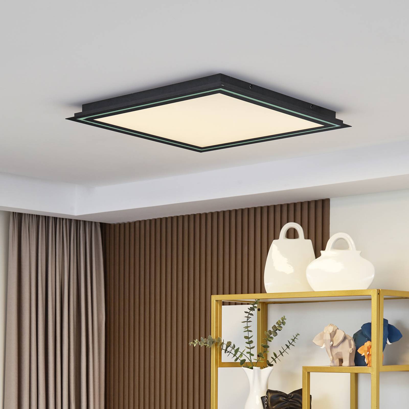 foto del prodotto lucande plafoniera led leicy, nera, 64 cm, rgb, cct