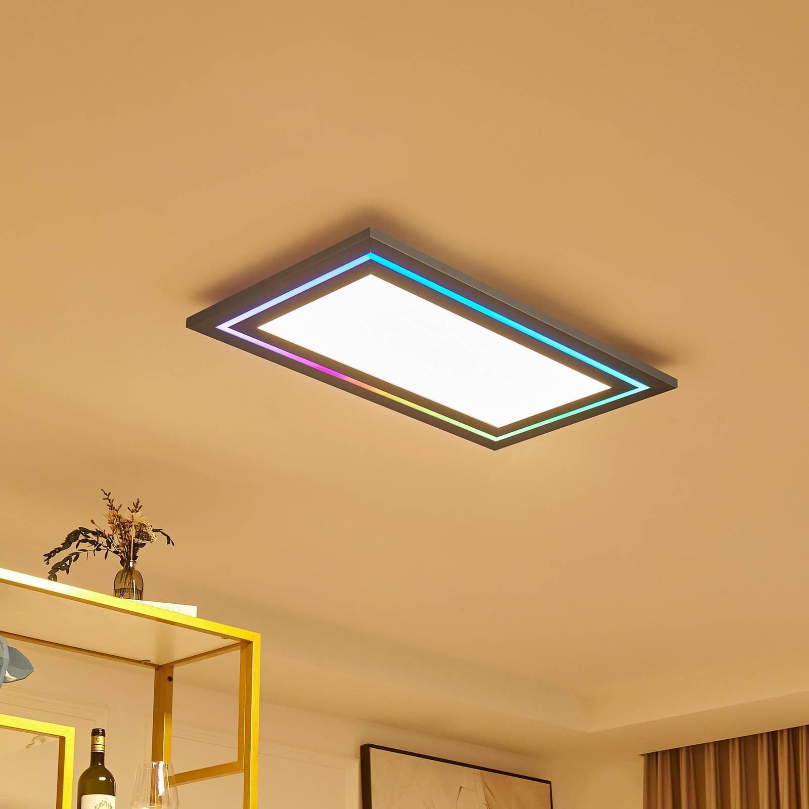foto del prodotto lucande plafoniera led leicy, nichel, 80 cm, rgbic, cct