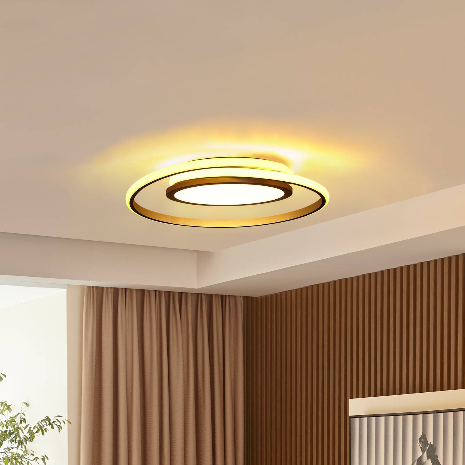 foto del prodotto lucande plafoniera led noud, 49 cm, argento, alluminio, dimmerabile