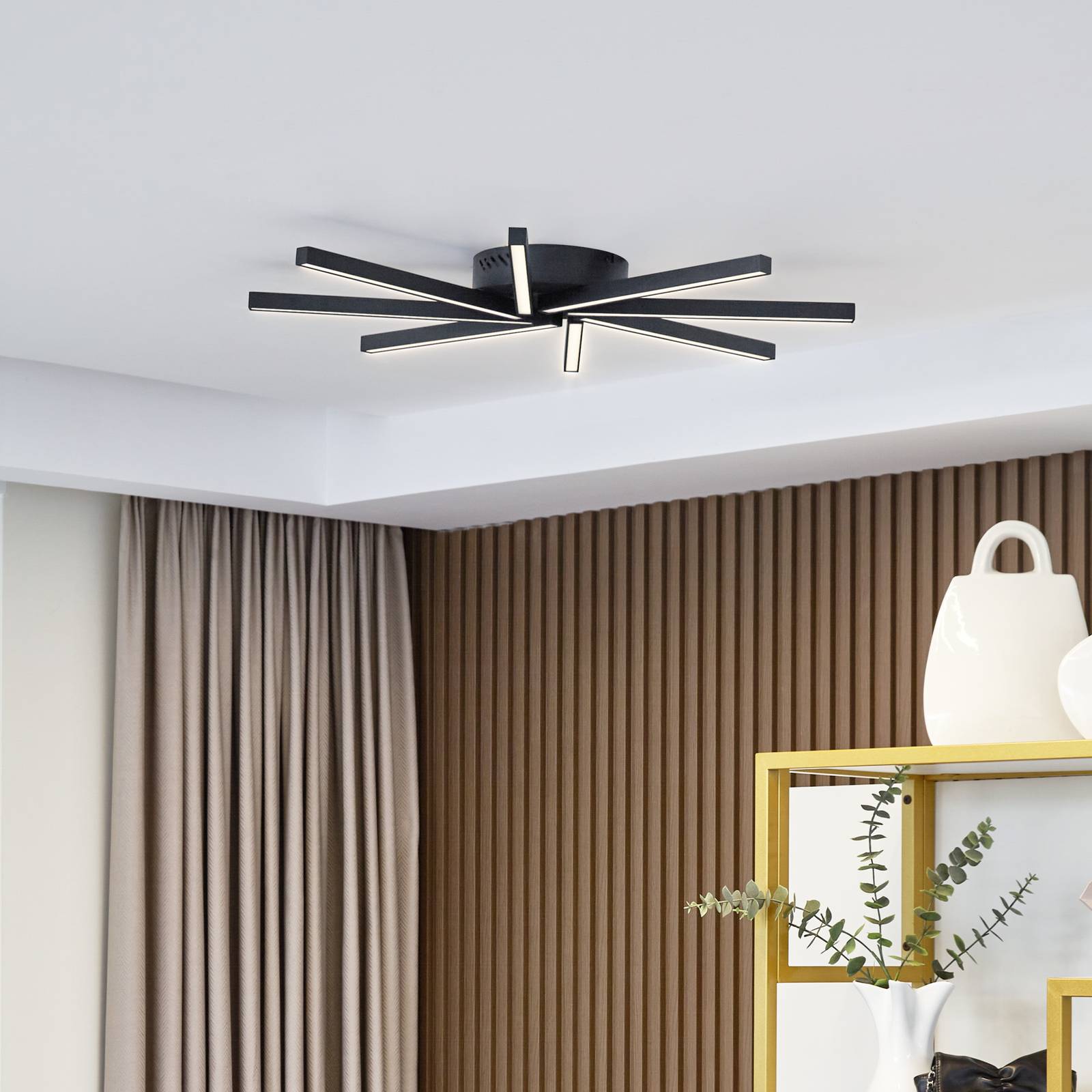 foto del prodotto lucande plafoniera led tjado, 70 cm, nero, metallo