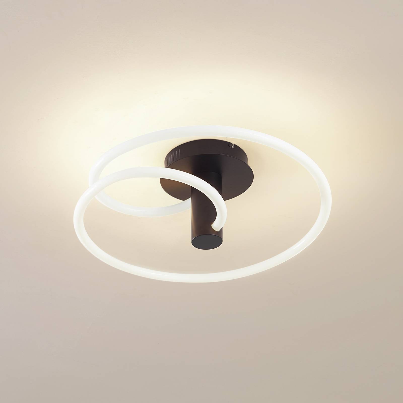 foto del prodotto lucande plafoniera led valenora, bianco nero, pc, 49cm