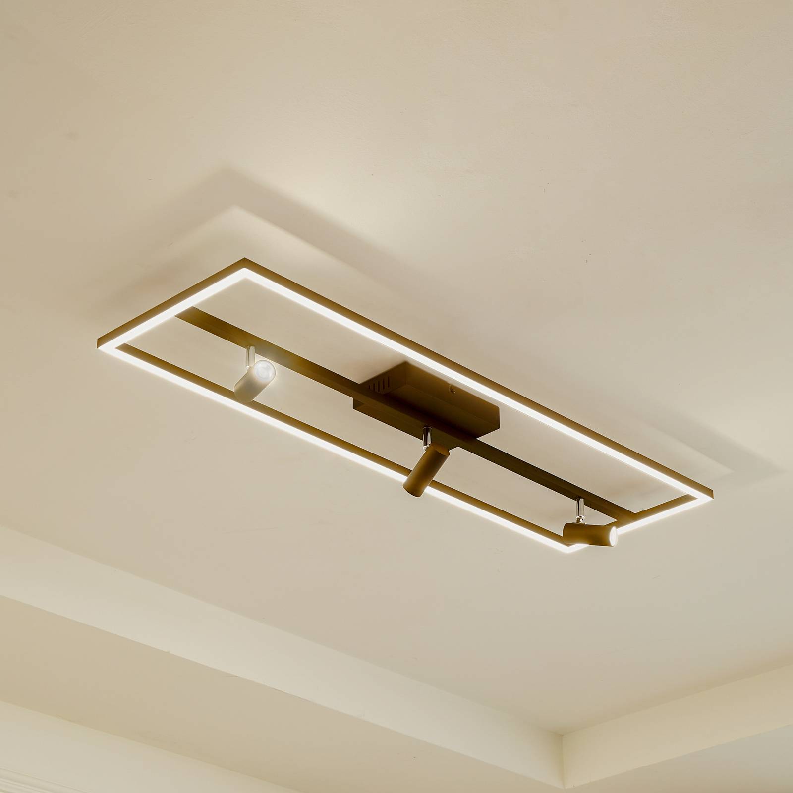 foto del prodotto lucande plafoniera led yvor, 99,5 cm, nero, orientabile