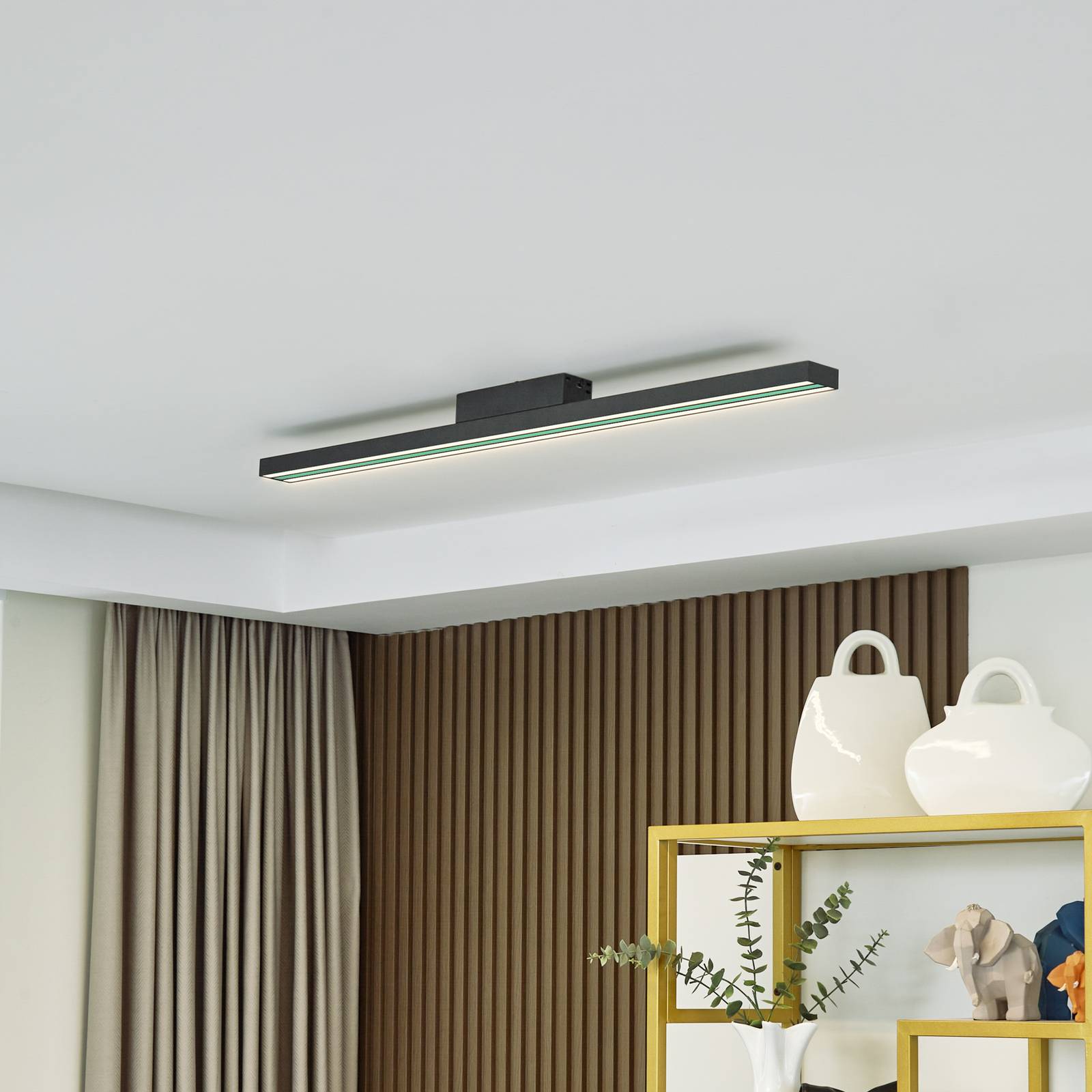 foto del prodotto lucande smart plafoniera led leicy nero 5,8 cm rgb cct