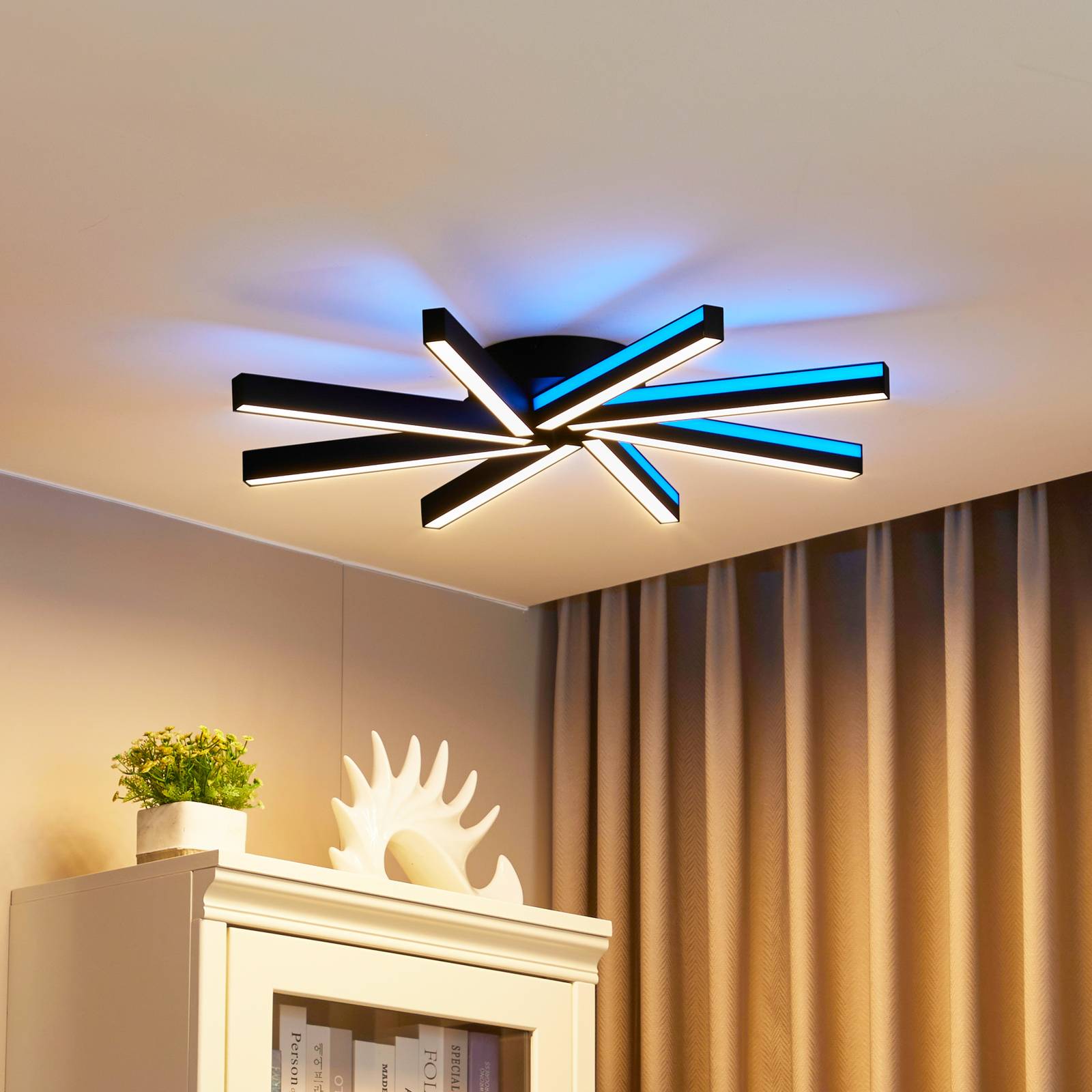 foto del prodotto lucande smart plafoniera led tjado, 70 cm, nero, rgbw