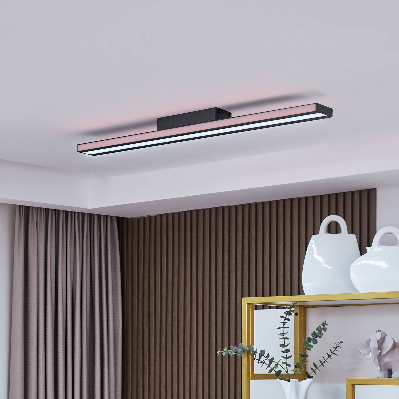 foto del prodotto lucande smart plafoniera leicy black 8 cm rgb cct