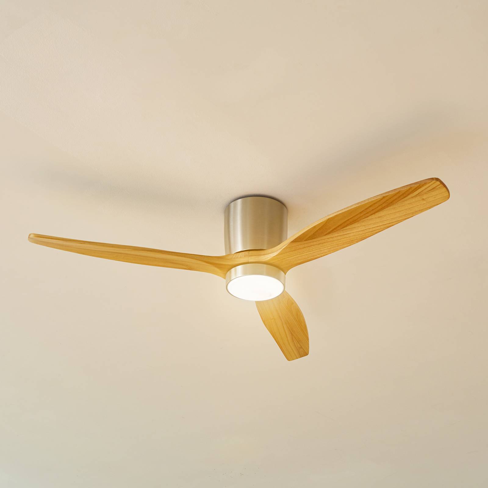 foto del prodotto lucande ventilatore da soffitto led faipari, nichel, dc, silenzioso, 132 cm