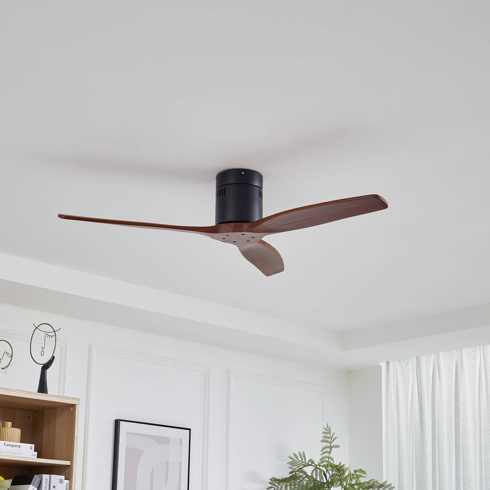 foto del prodotto lucande ventilatore da soffitto vindur, nero legno, dc, silenzioso