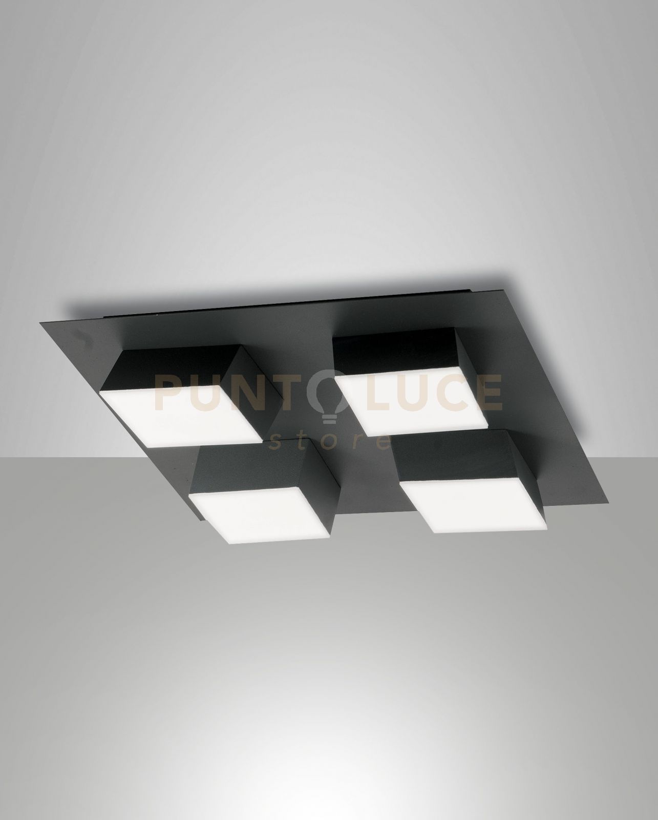 foto del prodotto lucas plafoniera antracite 4 luci dimmerabile 48w 3000k 4160lm