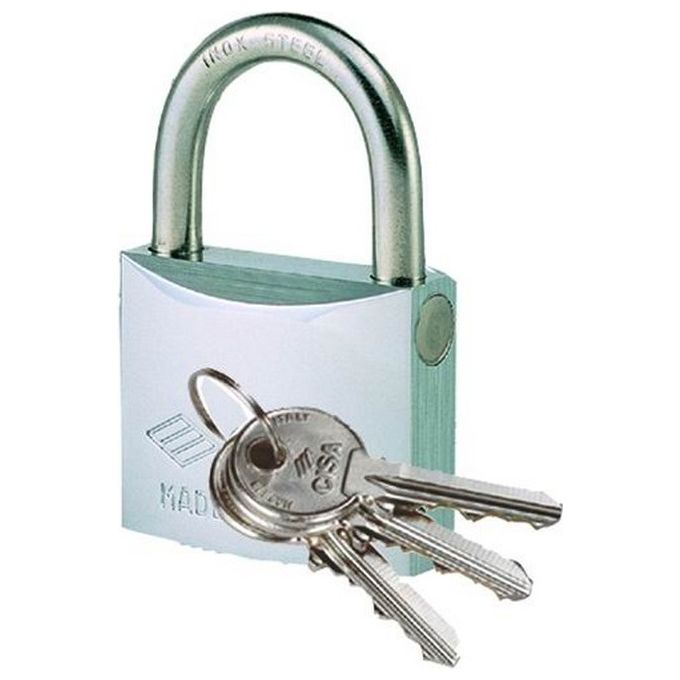 foto del prodotto lucchetti cisa cromati 26020-22 arco inox mm. 50