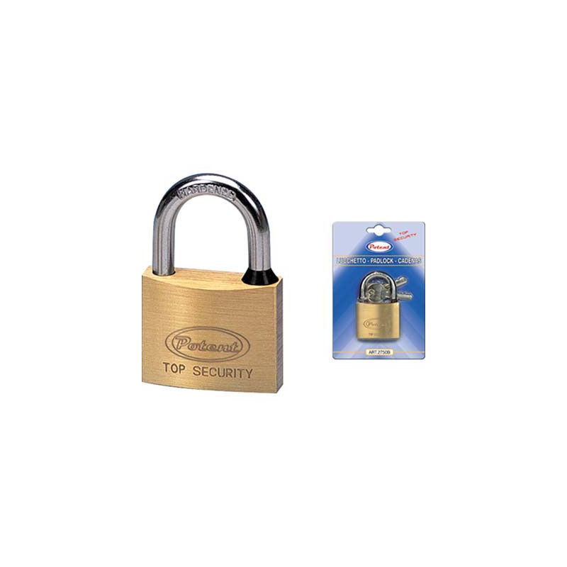 foto del prodotto lucchetto 2700b potent ottone arco cromato chiavi 2 mm 20