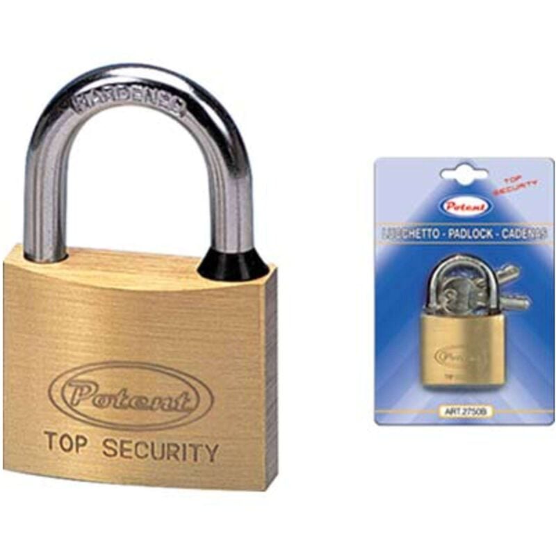 foto del prodotto lucchetto 2700b potent - ottone arco cromato chiavi 2 mm 25 - 12 pezzi