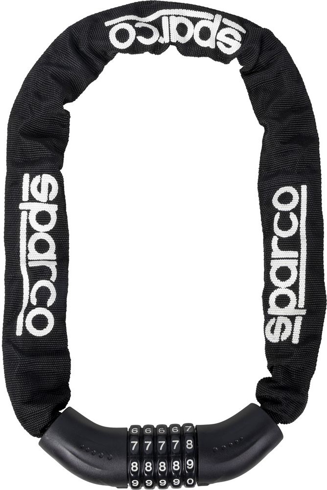 foto del prodotto lucchetto a catena per bicicletta nero con combinazione sparco