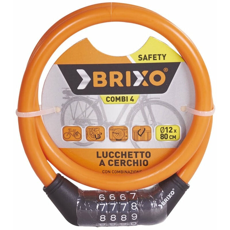 foto del prodotto lucchetto a cerchio per biciclette apertura con combinazione 4 cifre