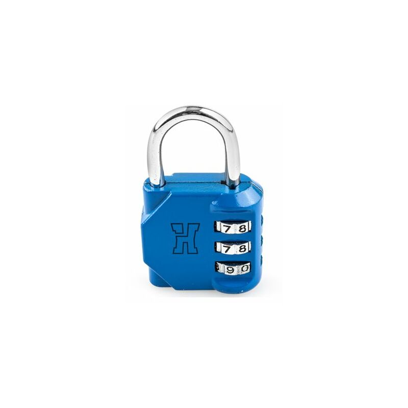 foto del prodotto lucchetto a combinazione 3 numeri 30mm blu