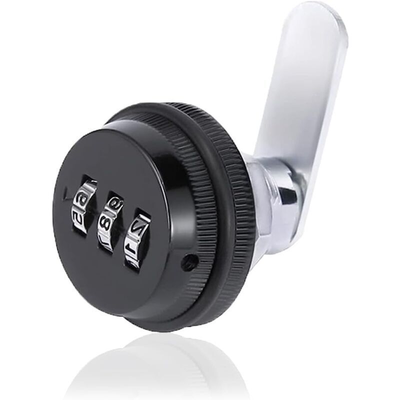 foto del prodotto lucchetto a combinazione a 3 cifre, lucchetto meccanico in lega di zinco nero per cassetta postale