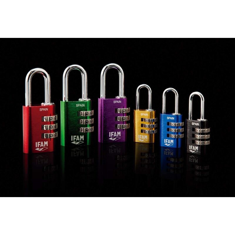 foto del prodotto lucchetto a combinazione col combi, 20 mm, colore rosso, massima sicurezza, ideale per valigie e armadietti della palestra o della scuola, con chiave