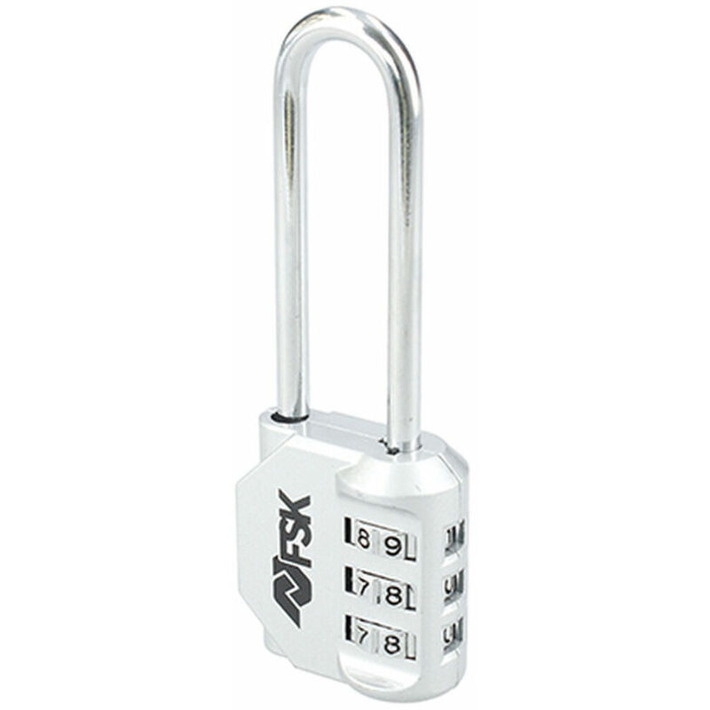 foto del prodotto lucchetto a combinazione ferrestock argentato 53 mm 