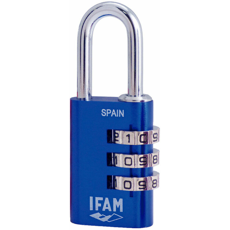 foto del prodotto lucchetto a combinazione ifam combi30 alluminio azzurro