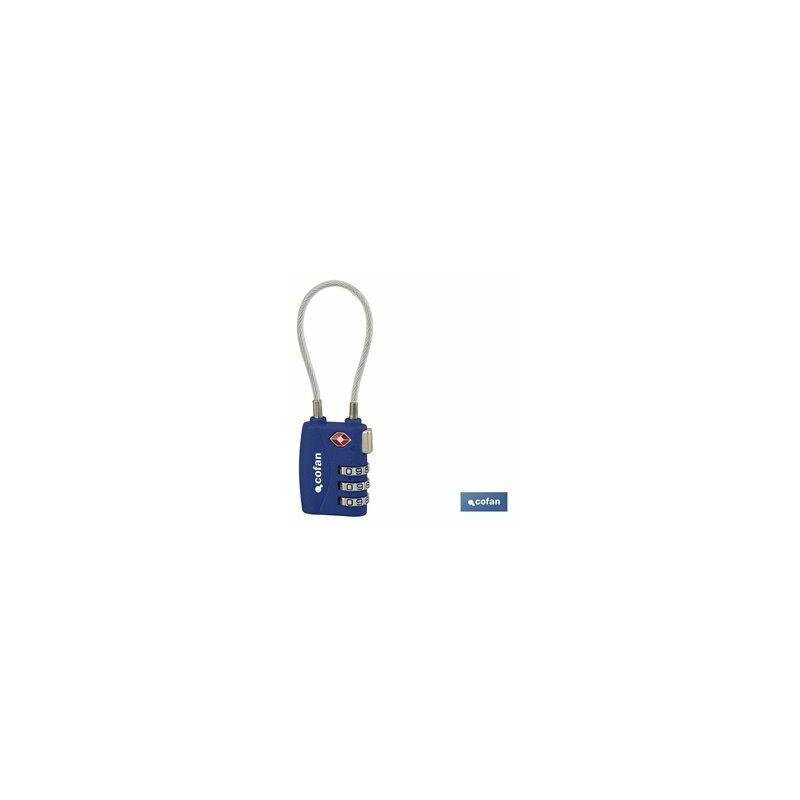 foto del prodotto lucchetto a combinazione tsa cable bagagli 3 cifre 30 mm