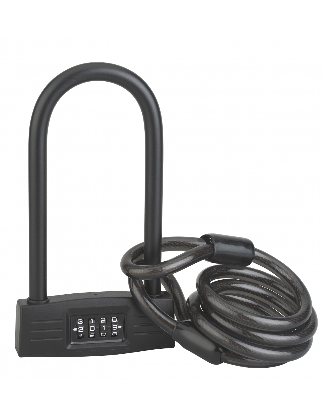 foto del prodotto lucchetto a combinazione up a 4 cifre, bici, cavo d 39 acciaio, 12mmx120mm thirard
