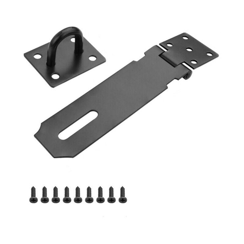 foto del prodotto lucchetto a gancio per porta da 5 pollici nero ganci per lucchetto serratura per porta esterna per porta, cassetto, armadio