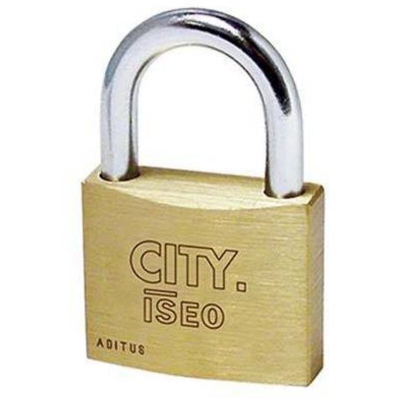 foto del prodotto lucchetto aditus iseo ottone arco cromato chiavi 3 mm 25