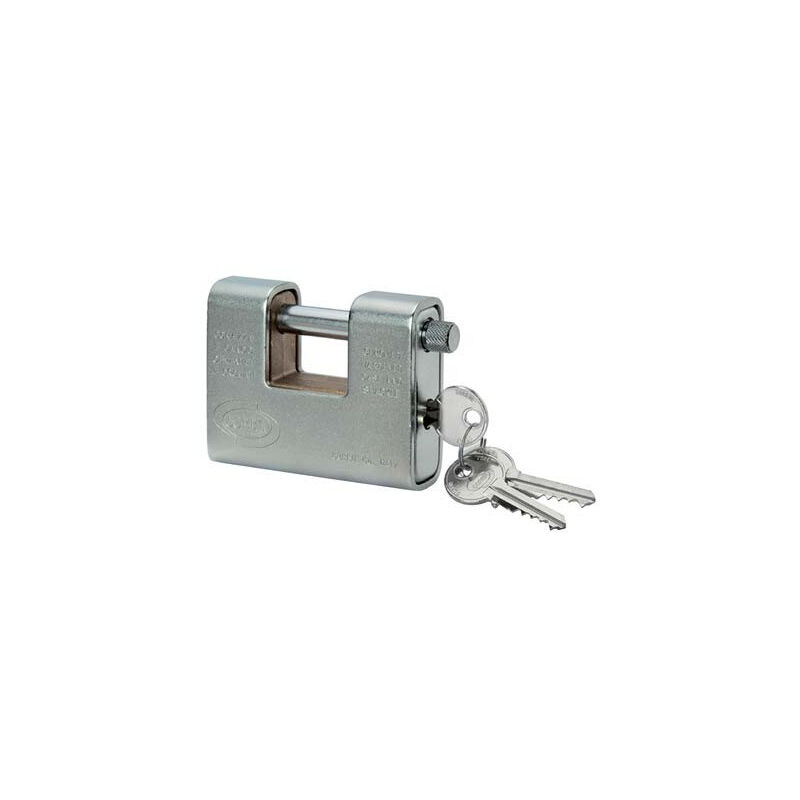 foto del prodotto lucchetto antiscasso corazzato ka corbin ottone acciaio cromato chiavi mm 81