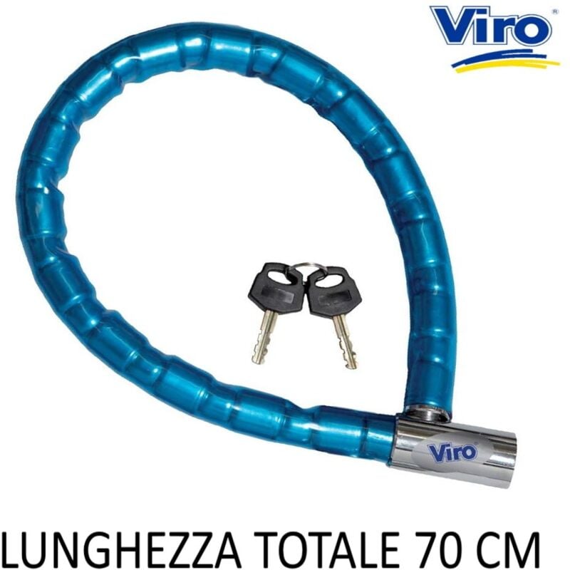 foto del prodotto lucchetto bici moto serpis cm.70 cavo corazzato flessibile d.25 mm e chiave di sicurezza