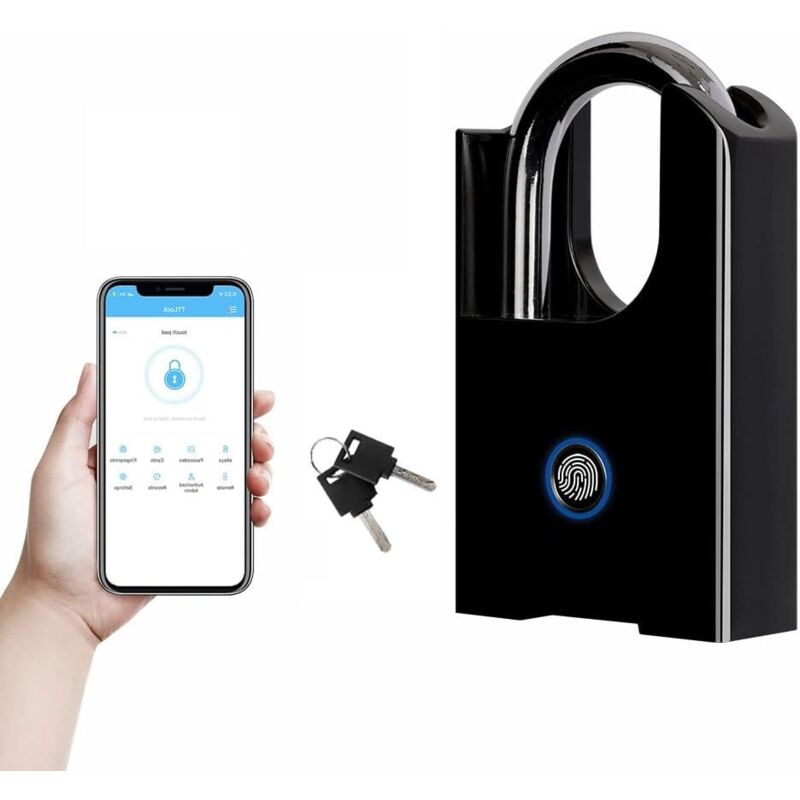 foto del prodotto lucchetto bluetooth, lucchetto con impronta digitale, lucchetto con impronta digitale grande, lucchetto intelligente biometrico resistente alle