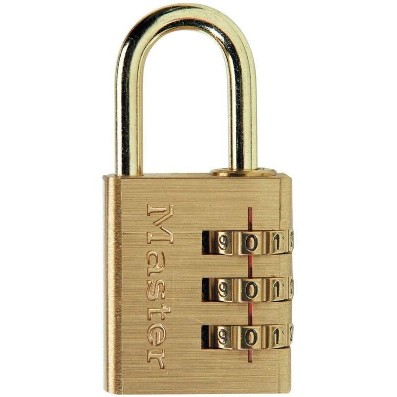foto del prodotto lucchetto combinazione 3 cifre finitura in ottone mm 30 - master lock
