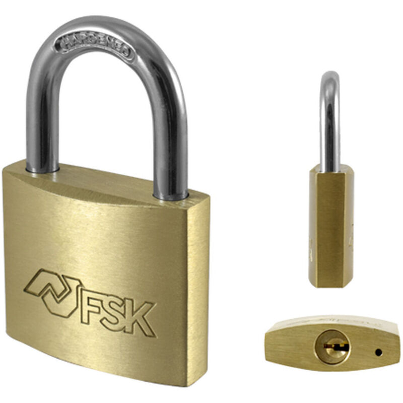 foto del prodotto lucchetto con chiave ferrestock ottone 40 mm