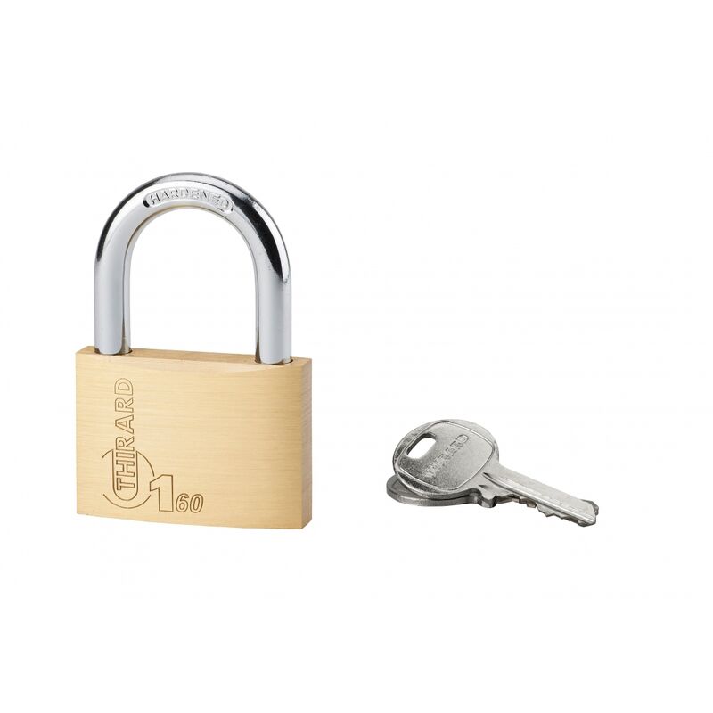 foto del prodotto lucchetto con chiave tipo 1, interno, ottone, ansa in acciaio, 60mm, 2 chiavi lucchetti thirard