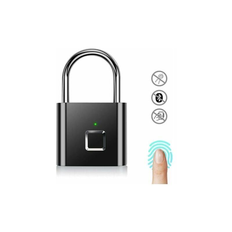 foto del prodotto lucchetto con impronta digitale, ip67 impermeabile, sicurezza senza chiave, lucchetto ricaricabile tramite usb, adatto per uso interno ed esterno 1