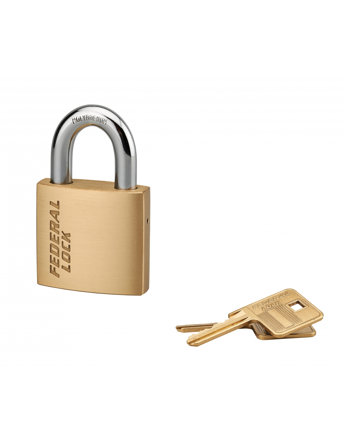 foto del prodotto lucchetto federal lock 530, ottone, costruzione, arco in acciaio, 50mm, 2 chiavi thirard