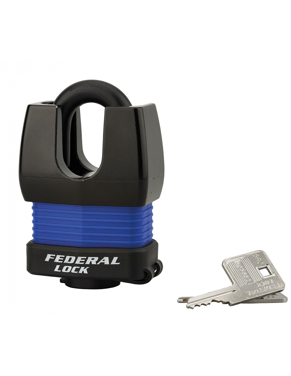 foto del prodotto lucchetto federal lock docker, da esterno, acciaio cementato 55mm, altissima sicurezza, guardia alta, 2 chiavi thirard