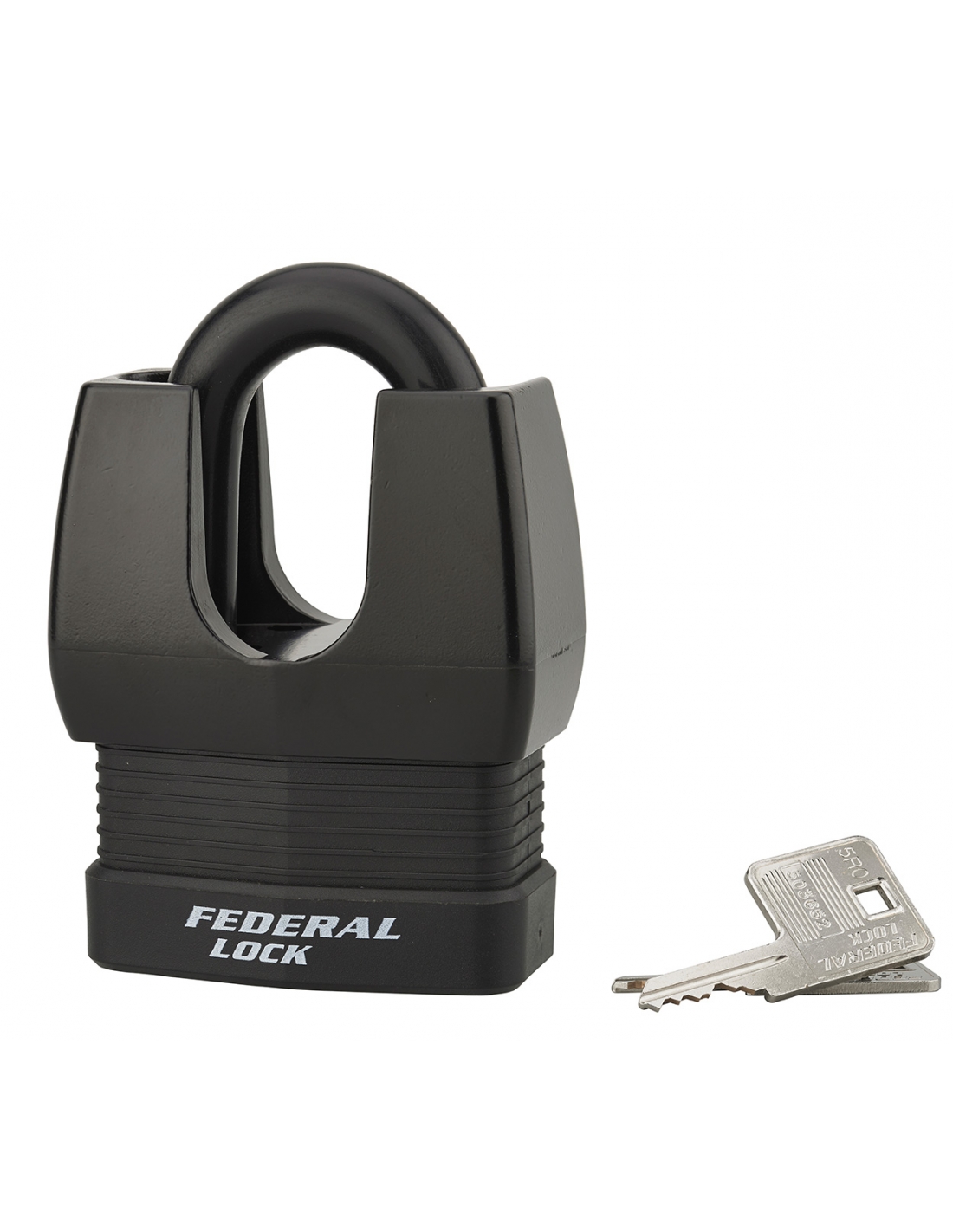 foto del prodotto lucchetto federal lock docker, da esterno, acciaio cementato 65mm, altissima sicurezza, guardia alta, 2 chiavi thirard