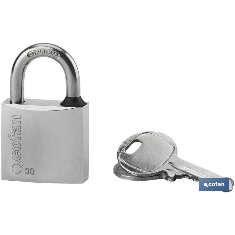 foto del prodotto lucchetto in acciaio inossidabile quality plus a/lungo da 30 mm