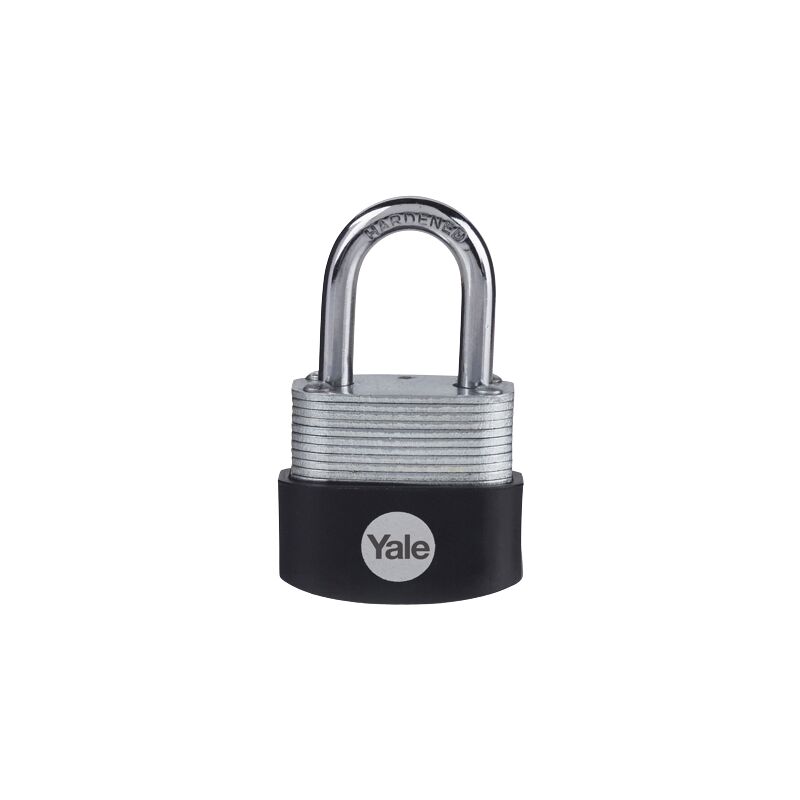 foto del prodotto lucchetto in acciaio laminato di alta sicurezza y115b 30 117 1 corpo 30mm, arco in acciaio indurito, 3 chiavi yale