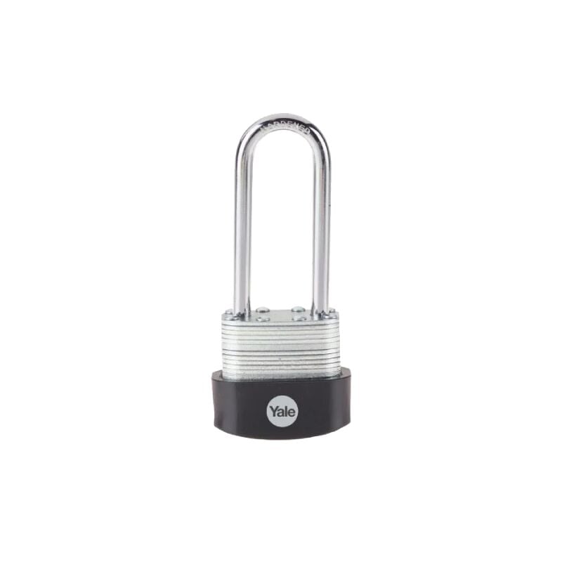 foto del prodotto lucchetto in acciaio laminato di alta sicurezza y125b 40 163 1, corpo 40mm, arco lungo in acciao indurito, 3 chiavi yale