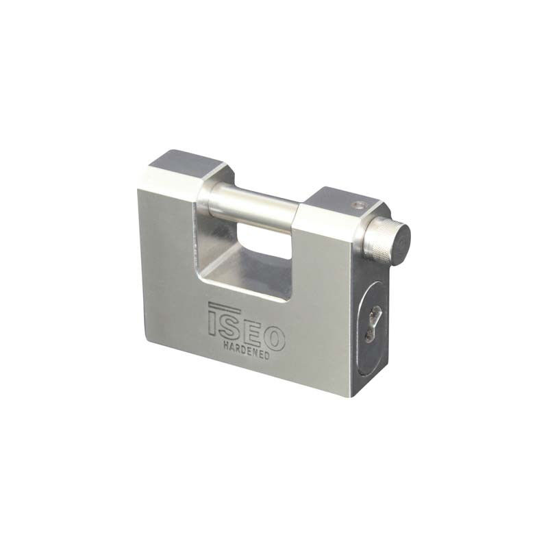 foto del prodotto lucchetto in acciaio rettangolare una bocca clarus mm.84 ka p2408418s.k4 