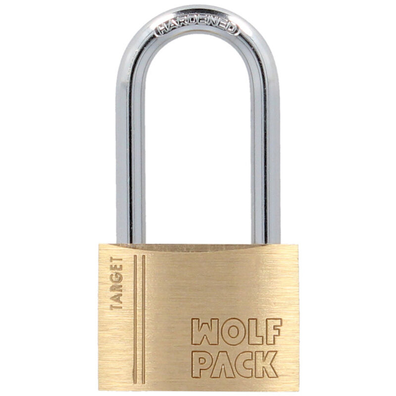 foto del prodotto lucchetto in ottone arco lungo 40 mm. arco temprato. lucchetto arco temprato. lucchetto valigie, lucchetto armadietti, lucchetto porte