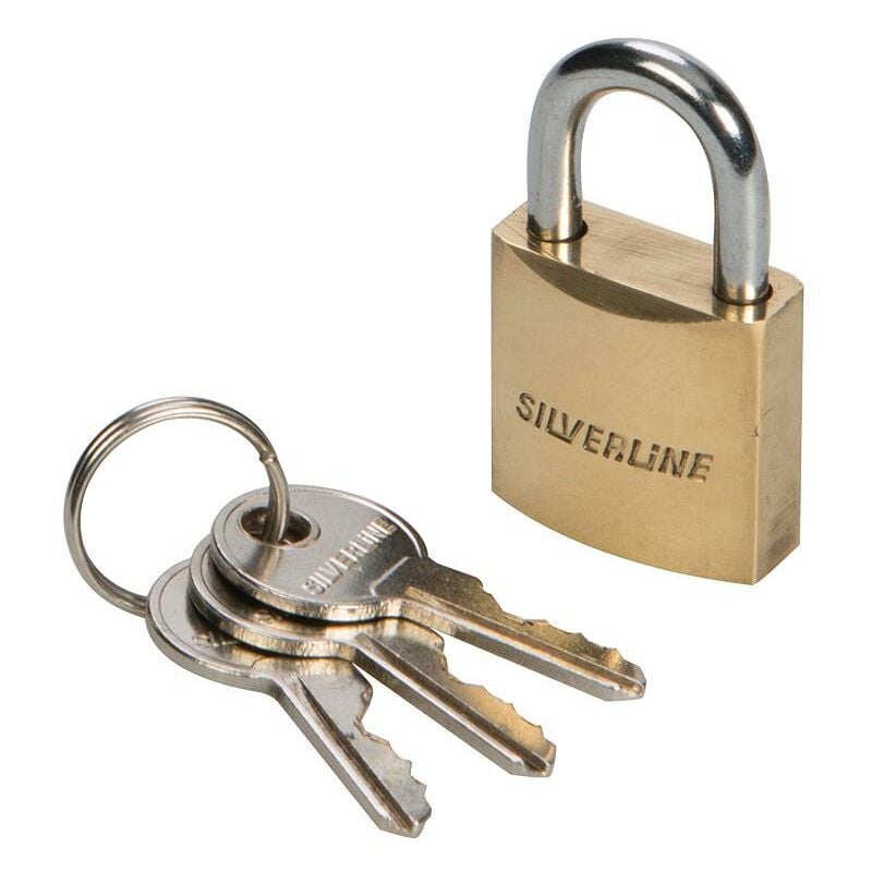foto del prodotto lucchetto in ottone gambo in acciaio indurito cromato varie misure silverline 20 mm