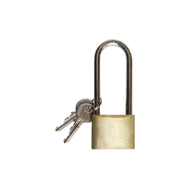 immagine 0 del prodotto lucchetto in ottone tipo pesante arco lungo con chiave riproducibile larghezza 50,00 mm