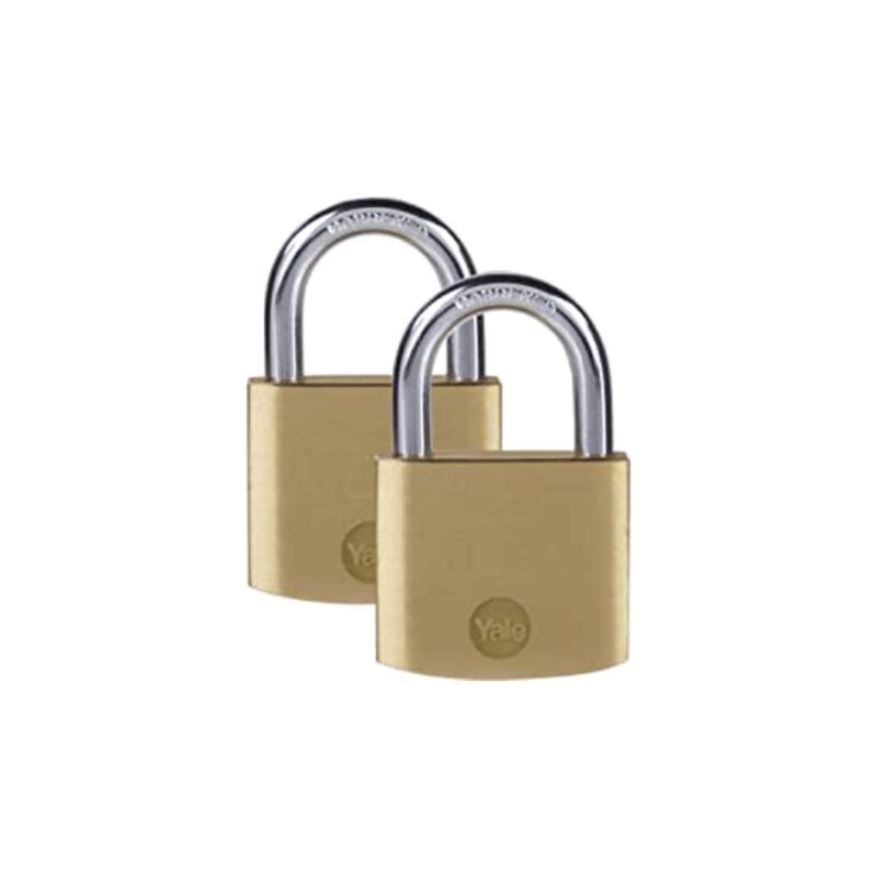 foto del prodotto lucchetto in ottone y110b 40 122 2 corpo 40mm, arco in acciaio, 3 chiavi, confezione da 2 lucchetti yale
