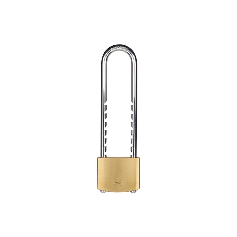 foto del prodotto lucchetto in ottone y110b 50 155 1 corpo 50mm, arco lungo, 3 chiavi yale